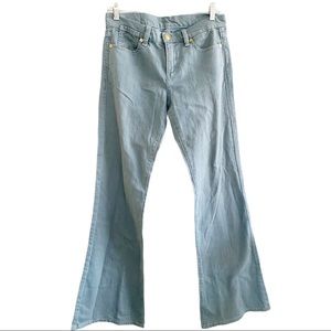 BCBG MazAzaria Flare Jeans Light Blue Denim Size 27 EUC